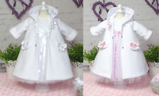 3-tlg Taufkleid  Stirnband Mantel 56,62,68,74,80,86,92 ,98 Winter ❤️Neuheit ❤️