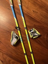 Leni Micro Flash Carbon Nordic Walking Stöcke Blau-Weiß-Limette 130cm