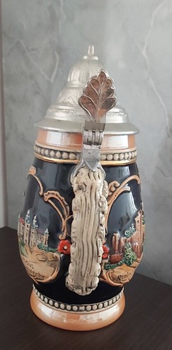 Steingut keramik bierkrug mit - keramik,
