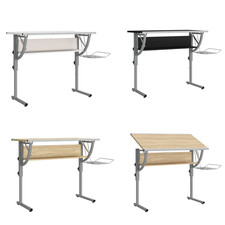 Basteltisch Schreibtisch Computertisch 110x53x(58-87) cm Holzwerkstoff & Stahl