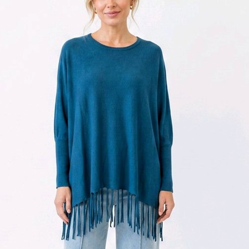Damen strickpullover fransen - damen,