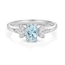 Aquamarin und Diamant Ring