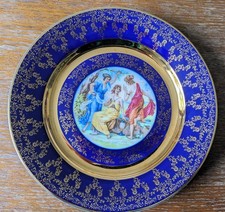 EPIAG D.F. CZECHOSLOVAKIA COBALT PORZELLANTELLER, ZIERTELLER CARLSBAD