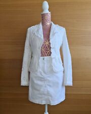 Damen Kostüm Blazer mit Rock, Farbe Weiß, Größe 32, Marke Climona, gebraucht