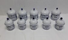 Kahla Dishwasher Safe Porzellan DDR 10 Gewürzdosen klein mittel Indisch Blau 
