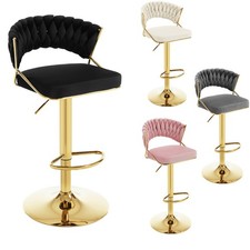 Barhocker mit Rückenlehne Höhenverstellbar Barstuhl Drehhocker mit Fußstütze