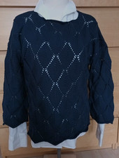 Damen Pullover   marine / Blau Lana Grossa 70 % BW Selbstgestrickt  Gr. 38/40