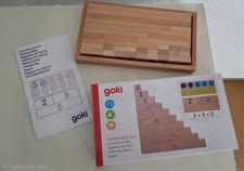 goki Rechenstäbe Buchenholz Rechenstäbchen 36 Stück im Holzkasten Lernspielzeug