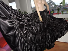 Lackschwarz sissy Gothic Bahnen Teller Rock Nylon Negligee sexy XXXL