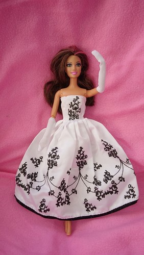 Barbie puppen kleid weiß - puppen,