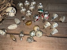 Christbaumschmuck alt antik Nüsse, Reflex, Zapfen, Glocken,  silber