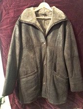 Lammfelljacke Mantel echtes Leder Naturgewachsen Gr.40