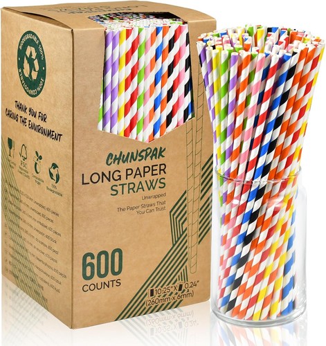 Bunte papier trinkhalme - trinkhalme, 600