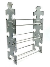 Designer Acryl CD Regal Puzzle Teile 3 Steck Module grau silber stapelbar