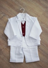 Taufanzug Junge Hochzeit mit Weste in bordeaux rot Gr. 86 Neu aus Ladenauflösung