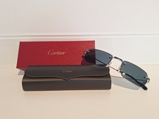 Cartier Exception CT0498S 004 Sonnenbrille Silber Blau NEU