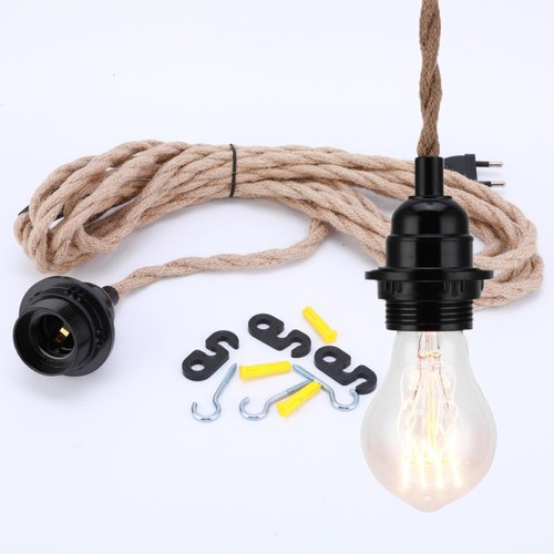 Hanfseil e27 pendelleuchte - hanfseil,