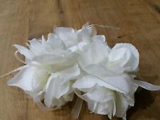 2x Organza Blüte Rosenkugel Rosenball Rose weiss Kunstblume 