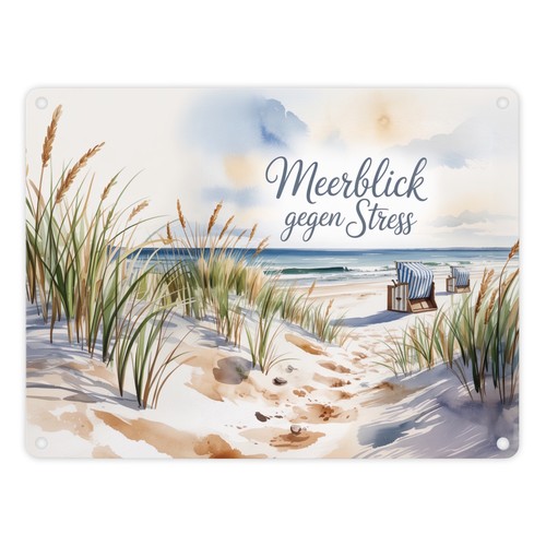 Ostsee strandkorb metallschild - strandkorb,