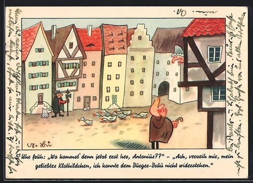 Künstler brauerei werbung - künstler-ak, brauerei-werbung