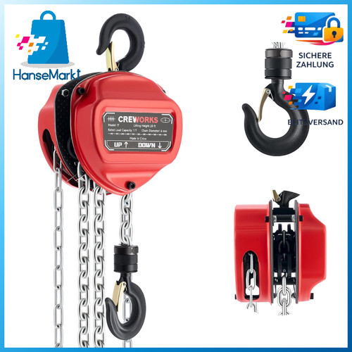 Kettenzug handseilwinde 6m - kettenzug, 1t