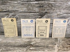 Original TRIX Faltblätter (1, 1A, 1B, 1C, 1D) für Metallbaukasten der 60er Jahre