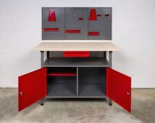 Kreher Werkstatt 3tlg. Werktisch Werkbank abschließbar Hakensortiment Lochwand