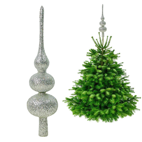 Silberne weihnachtsbaumspitze - silberne,