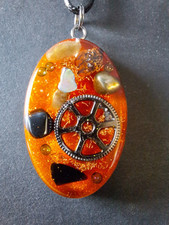 Orgonit Anhänger Erdung Orgon Zahnrad Amulett Pyrit Tigerauge Labradorit Hämatit