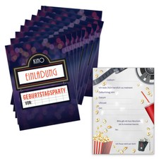 PRICARO Einladungskarten Kindergeburtstag, A6 "Kino", 10 Stück