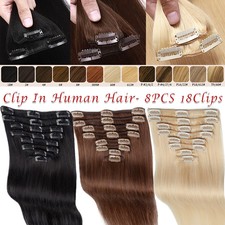 Clip In Remy Hair Extensions 100% Echthaar Remy Haarverlangerung 8Tressen 60cm