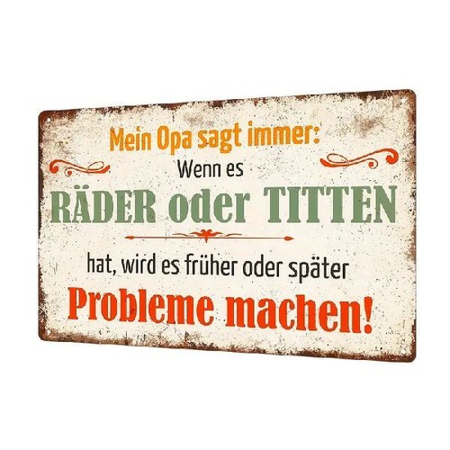 Blechschild opa sagt - opa, räder