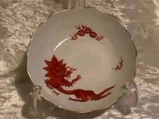 Meissen Porzellan Schale Teller Untertasse  Ming Drache Rot Goldrand