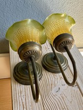 2 Wandlampen Alt-Messing
