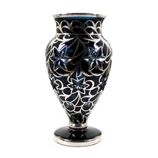 Schwere Vase mit galvanischer Feinsilberauflage, Josephinenhütte, Entw. A. Pfohl