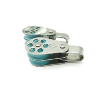 2x Wichard Block Doppelblock mit Schäkel Tau bis 5mm Umlenkblock Scheiben-Ø 24mm