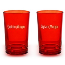 2 Stück Original Captain Morgan Longdrink Gläser Captain Morgan Schriftzug 0,34l