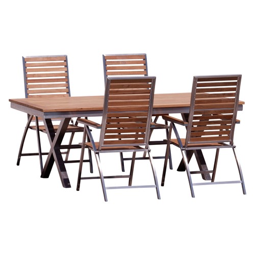 Gartengarnitur edelstahl teak - edelstahl,