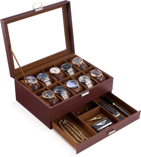 Uhrenbox mit glasdeckel 10 - uhrenbox,