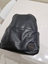 Herren Leder Rucksack Schwarz