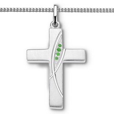 Smaragd Kreuz Anhänger Taufe