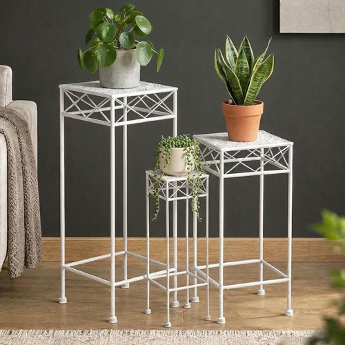 Blumenhocker weiß metall - weiß,