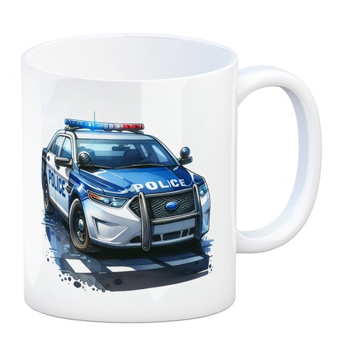 Polizeiauto mit blaulicht - polizeiauto,