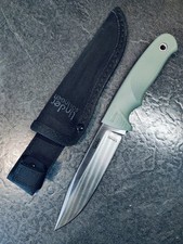 Linder Super Edge 5 Bushcraft Outdoor Jagt Messer Inkl. Lederscheide Mit Feuerst