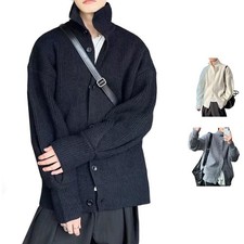 Herren Einfarbig Strickjacke