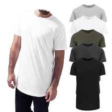Build Your Brand Shaped Long Tee, extra langes Herren Rundhals T-Shirt, bis 5XL