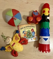 Spielzeugpaket,5teilig,Stapelturm,Rasselball, Holzauto, Baby Pixi Buch,Greifling