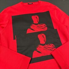 RAF SIMONS SS18 RED CREWNECK SWEATSHIRT PHOTO PRINT designer XL