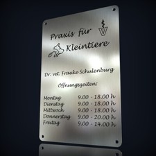 EDELSTAHL FIRMENSCHILD MIT