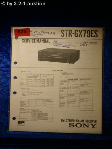 Sony service manual str - sony, gx79es